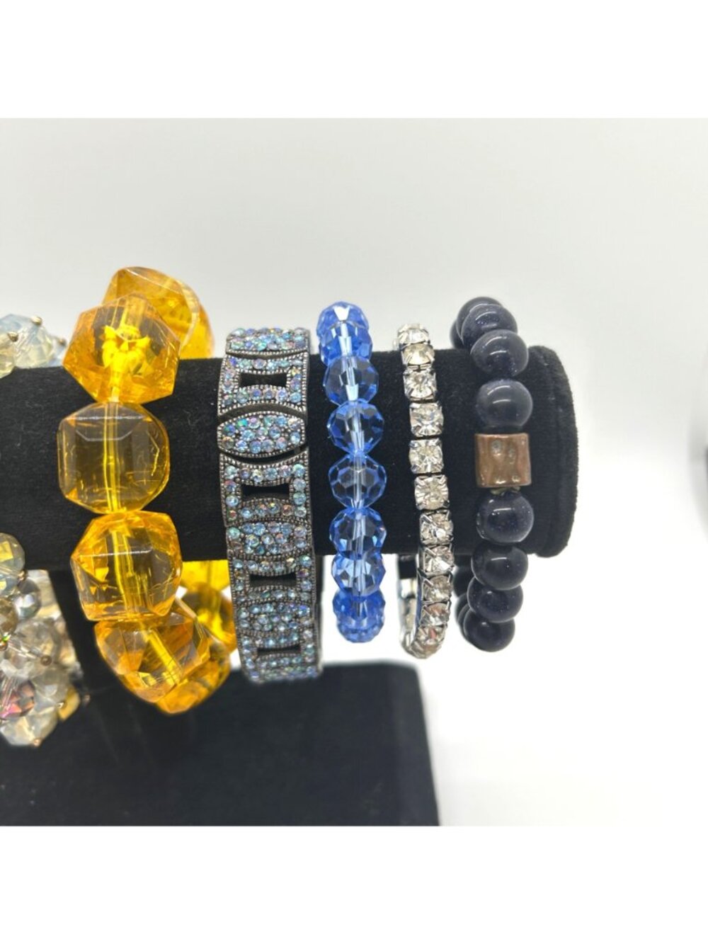 Beaded Stretch Bracelets Lot 10 Rhinestone Boho Stackable Fashion Jewelry - Picture 3 of 16